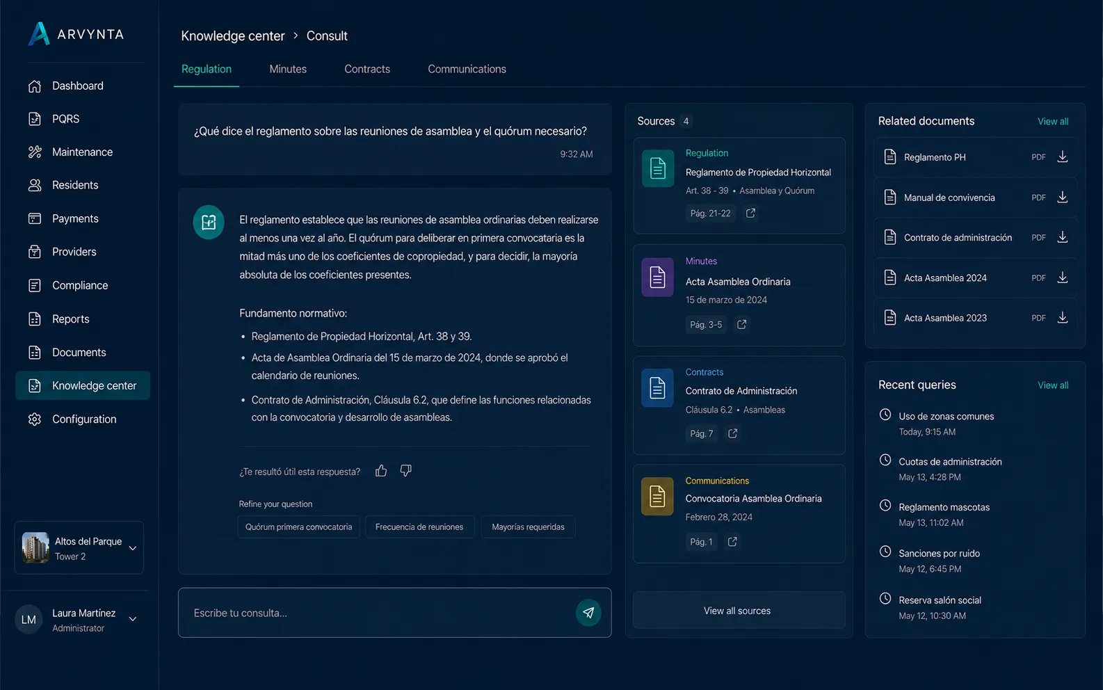 RAG de propiedad horizontal para reglamentos, contratos, actas y comunicaciones a residentes